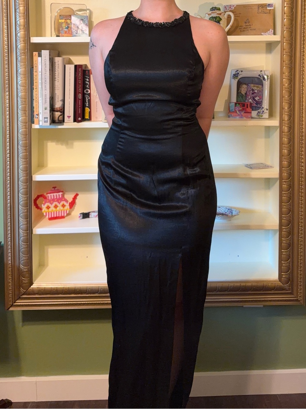 Vintage 90’s Black Satin Dress
